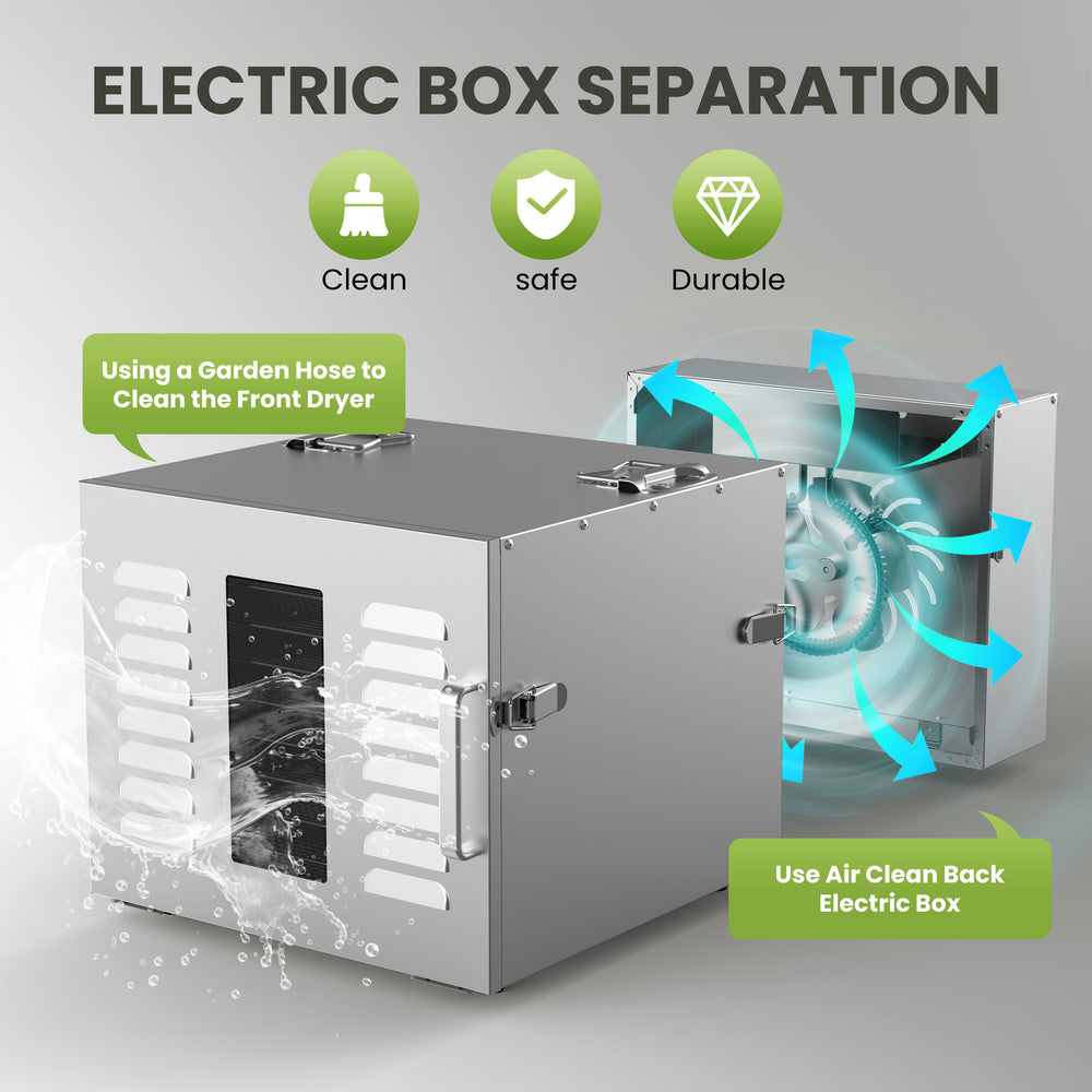 Máquina secadora de acero inoxidable deshidratador de alimentos de 10 bandejas