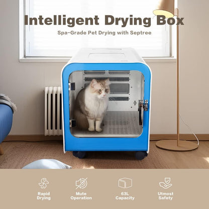 Automatic Pet Hair Dryer Box for Cats and Dogs, 75L Large Capacity - Septree