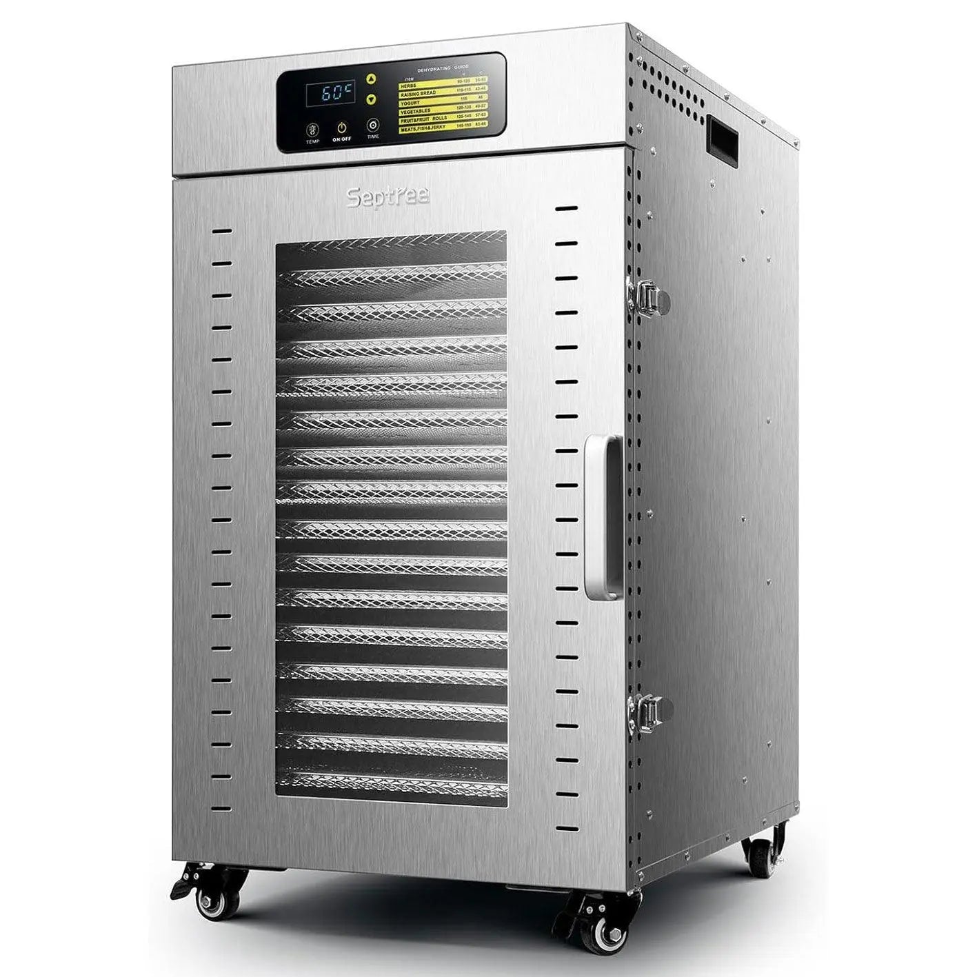 18 Trays Large Food Dehydrator Commercial Dehydrator in Stainless Steel, DBC-18A - Septree