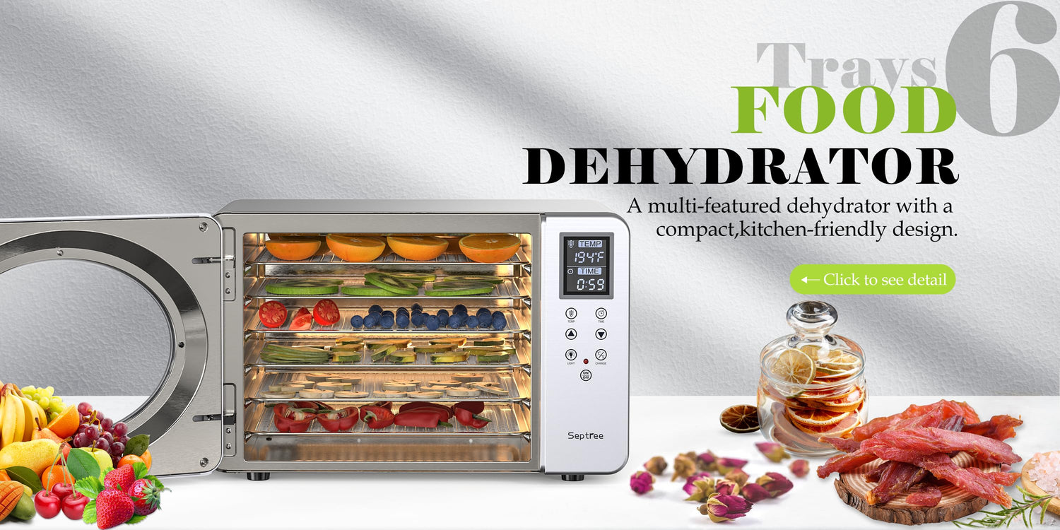 Septree 10 Trays Large Food Dehydrator for Jerky, Usable Area up to 17ft²,  1000W Detachable Full
