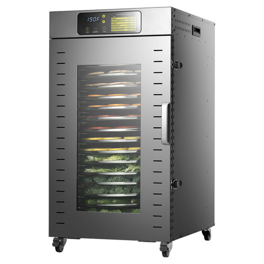 360 Rotating Dehydrator 16 Trays, Explosive New Product , 1500W, 120V/60Hz, Commercial Large Capacity Auto-Rotate Food Dryer Machine with Timer, for Beef Jerky Herbs Dog Treats