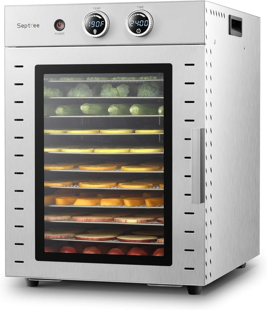 12 Tray Stainless Steel Food Dehydrator for Fruit Jerky and Meat