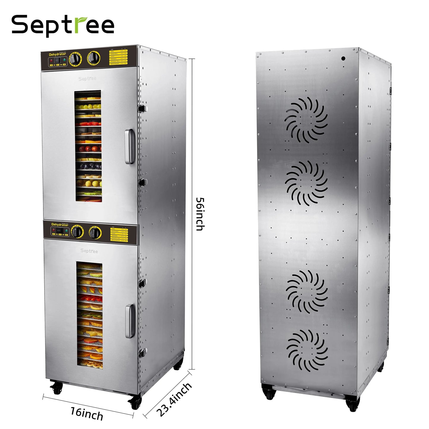 32 Trays Commercial Food Dehydrator Machine For Fruit, Jerky, Veggies, Dog Food Industrial Dryer Machine - Septree