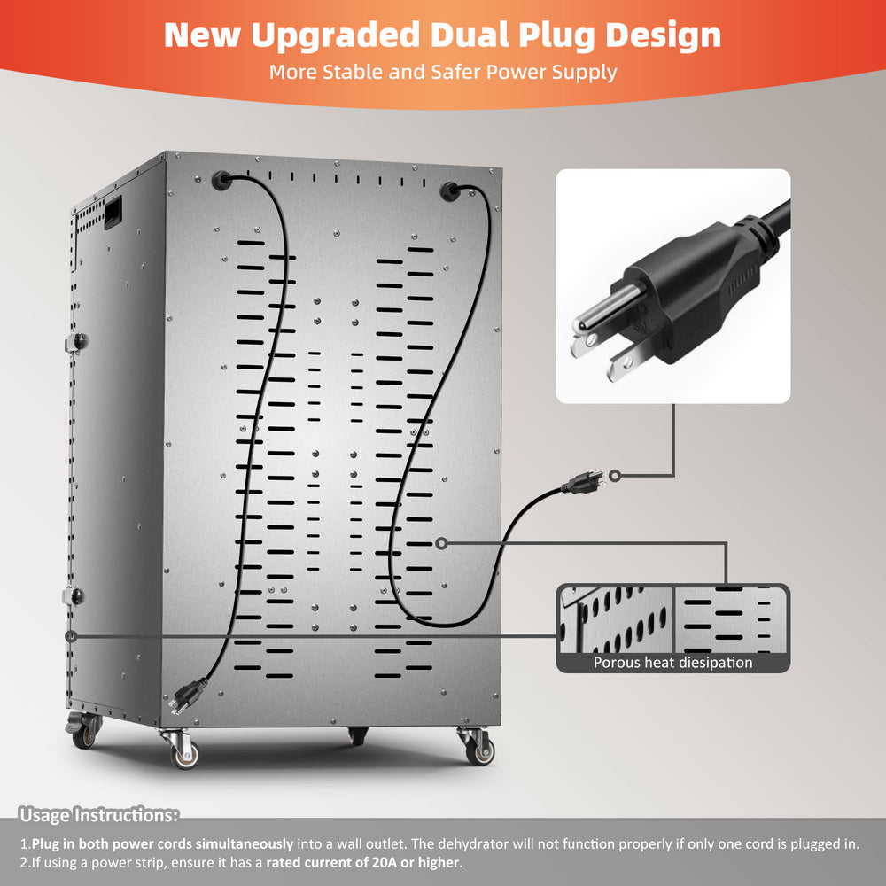 New 18-trays high-capacity stainless steel spin dryer with dual-plug design on the back