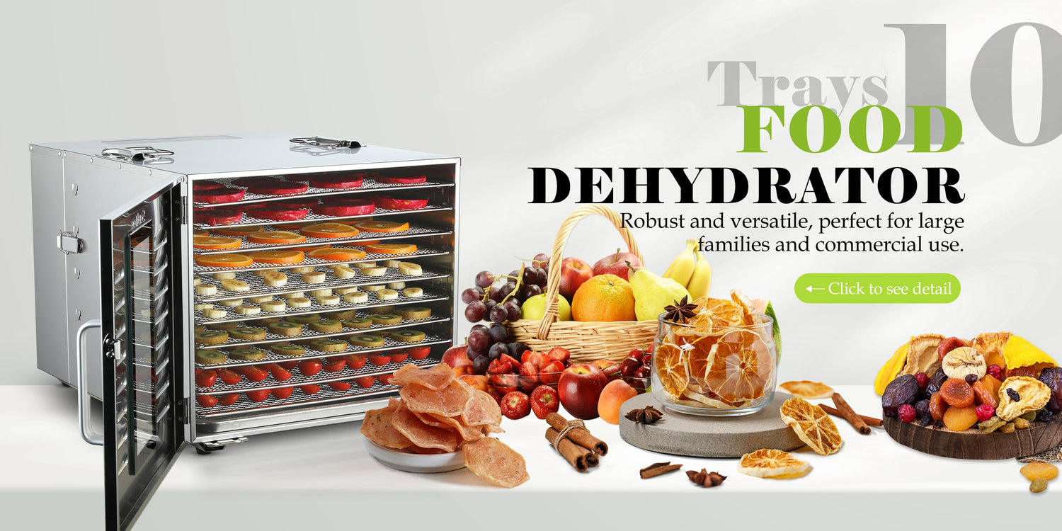 Septree 10 Trays Large Food Dehydrator for Jerky, Usable Area up to 17ft²,  1000W Detachable Full