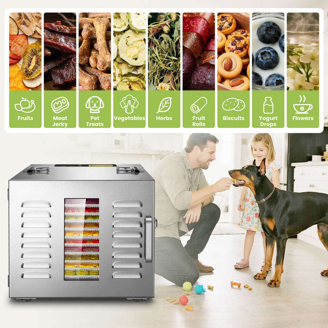 Septree™ 10 Trays Stainless Steel Best Food Dehydrator For Jerky