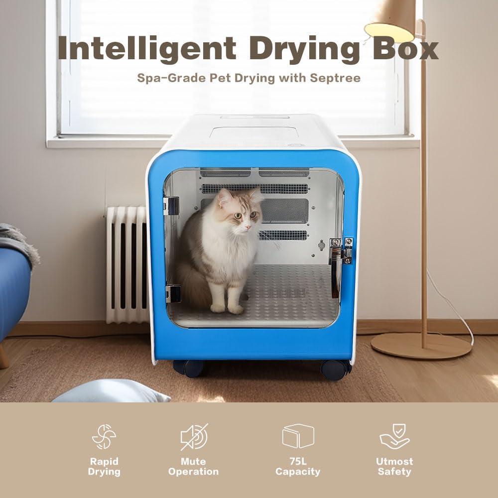 Septree Automatic Pet Hair Dryer Box for Cats and Dogs 75L Large Capacity