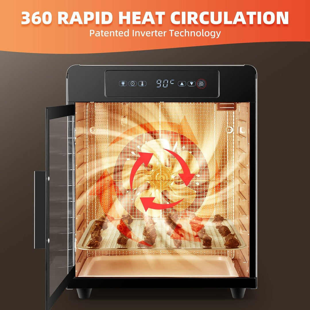 Septree Food Dehydrator for Jerky 800 Watts, 8.8ft²- 10 Stainless Steel Trays Countertop Food Dryer Machine - Septree