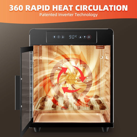 Septree Food Dehydrator for Jerky 800 Watts, 8.8ft²- 10 Stainless Steel Trays Countertop Food Dryer Machine - Septree