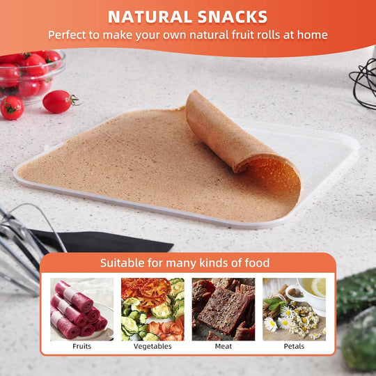 Silicone Dehydrator Trays with Edge, Dehydrator Accessories, 4Pack BPA-Free Fruit Roll Sheets, Used for Dehydrated Food, Fruit Leather, Jerky, Herbs, Meat, Mushroom, Swiss Rolls,11" x 11" - Septree