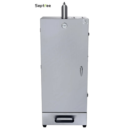 Vertical Charcoal Smoker, With Stainless Steel and Thermometer, 6 Racks Smoker Grill, 107L cooking space for Party, Home BBQ, Turkey, Salmon - Septree