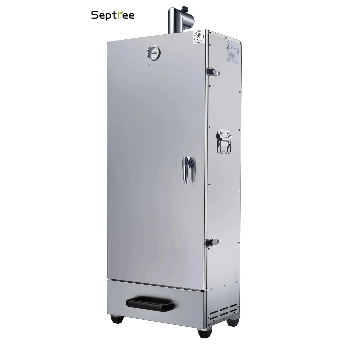 Vertical Charcoal Smoker, With Stainless Steel and Thermometer, 6 Racks Smoker Grill, 107L cooking space for Party, Home BBQ, Turkey, Salmon - Septree