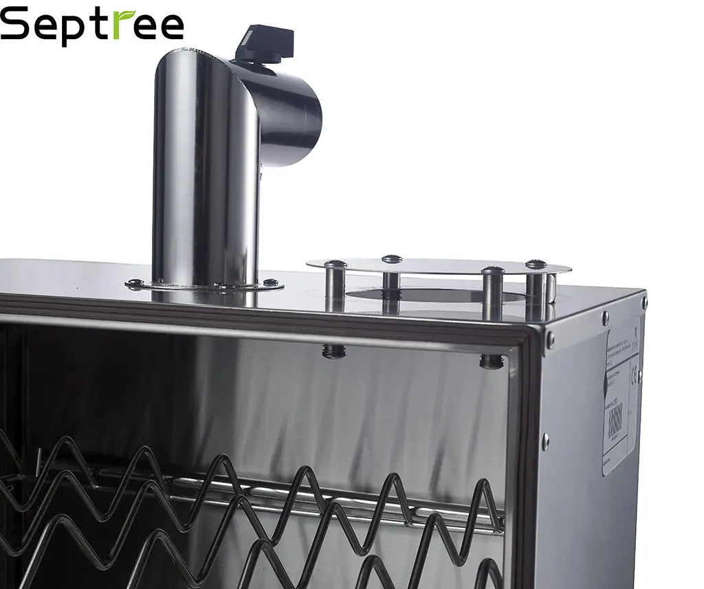 Vertical Charcoal Smoker, With Stainless Steel and Thermometer, 6 Racks Smoker Grill, 107L cooking space for Party, Home BBQ, Turkey, Salmon - Septree