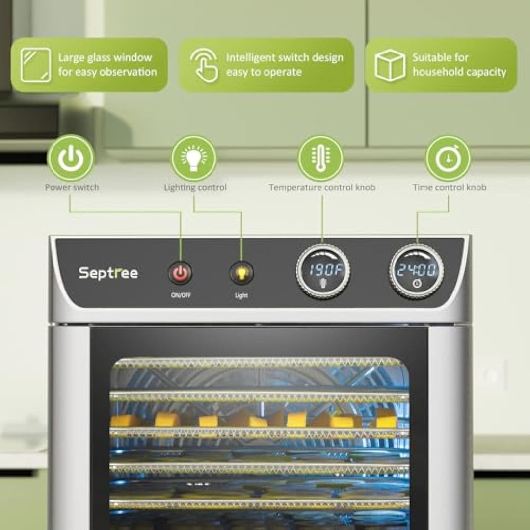 Septree™ 8-Tray Deluxe Food Dehydrator for Jerky, Herbs, Veggies